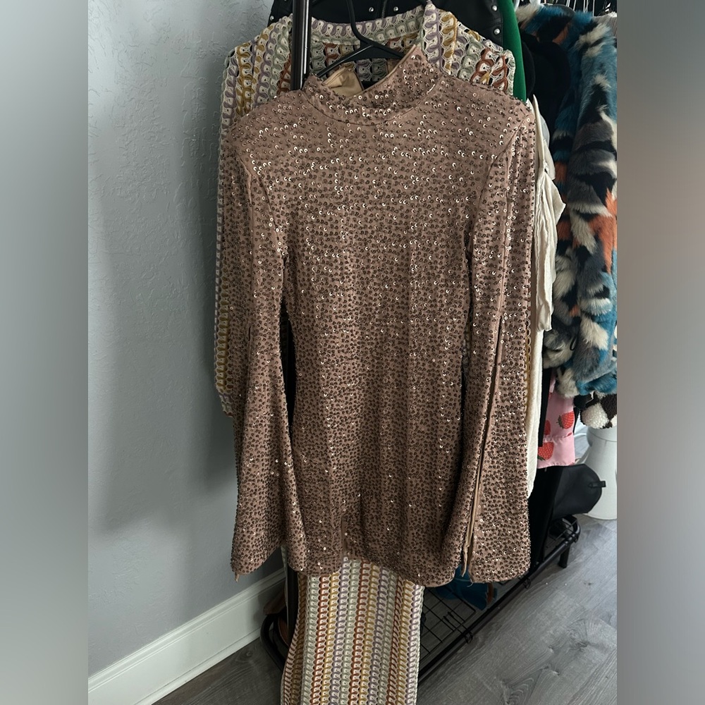 Michael Costello beaded mini size Xs
